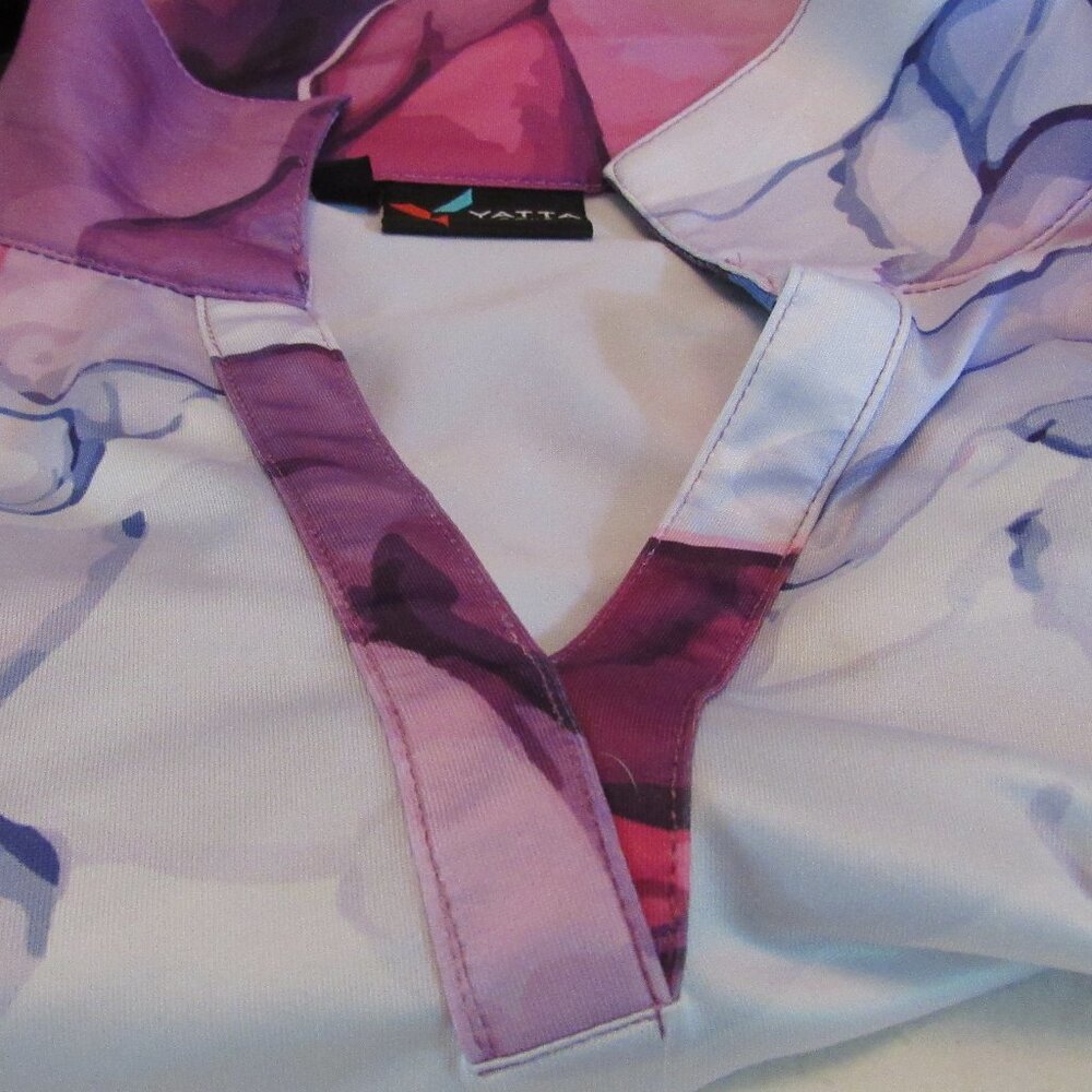 NWOT Yatta Women's Purplicious Golf Shirt Size XXL V-Neck Poly/Spandex Blend - Picture 5 of 8